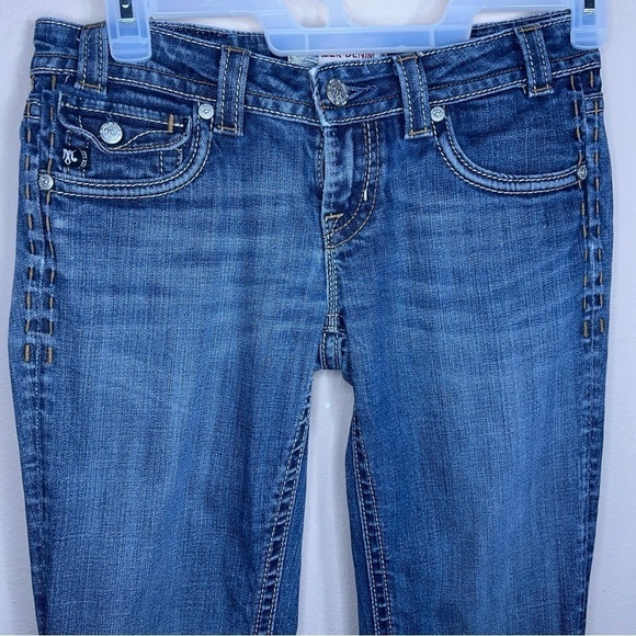 SIZE 28X34 MEK JEANS BLUE DENIM JEANS BOOT CUT PANTS COTTON BLEND - Picture 2 of 14